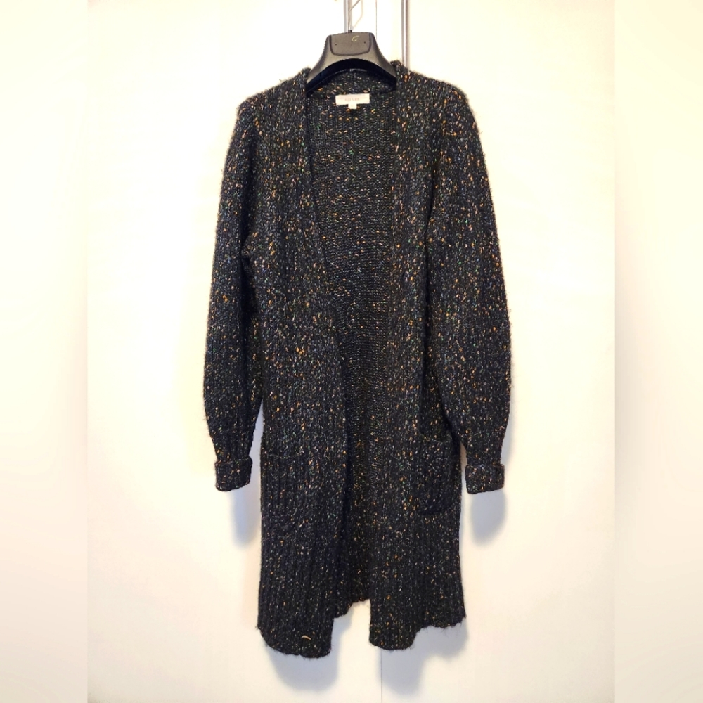 Cozy long black mix cardigan size XS (US 6)